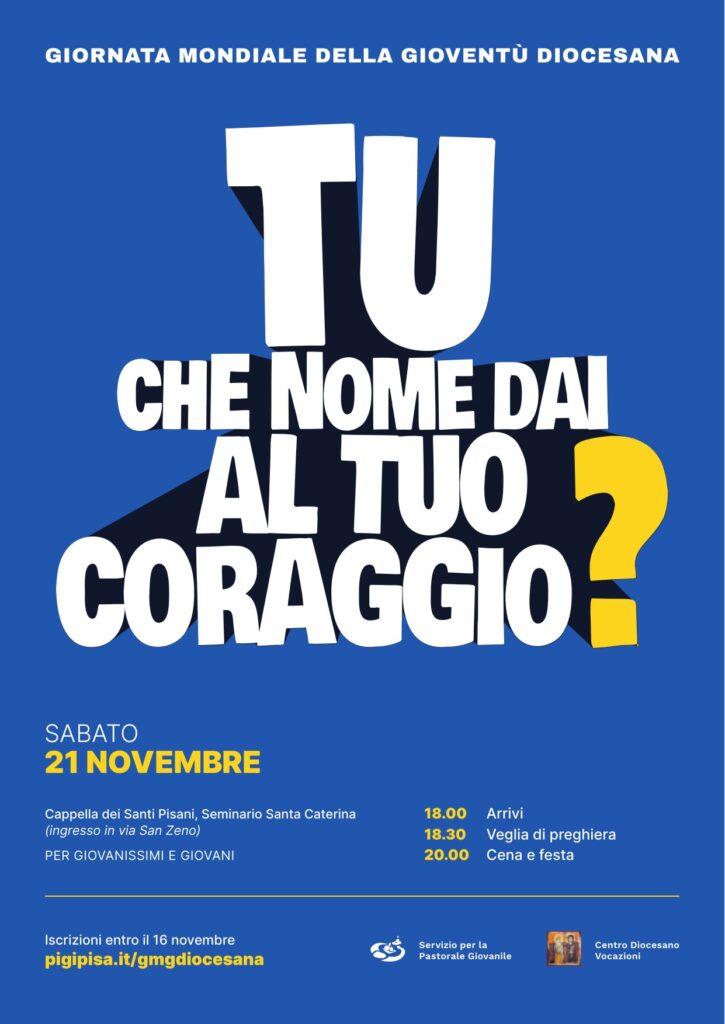 Locandina GMG diocesana 2026: Tu che nome dai al tuo coraggio? Sabato 21 novembre
